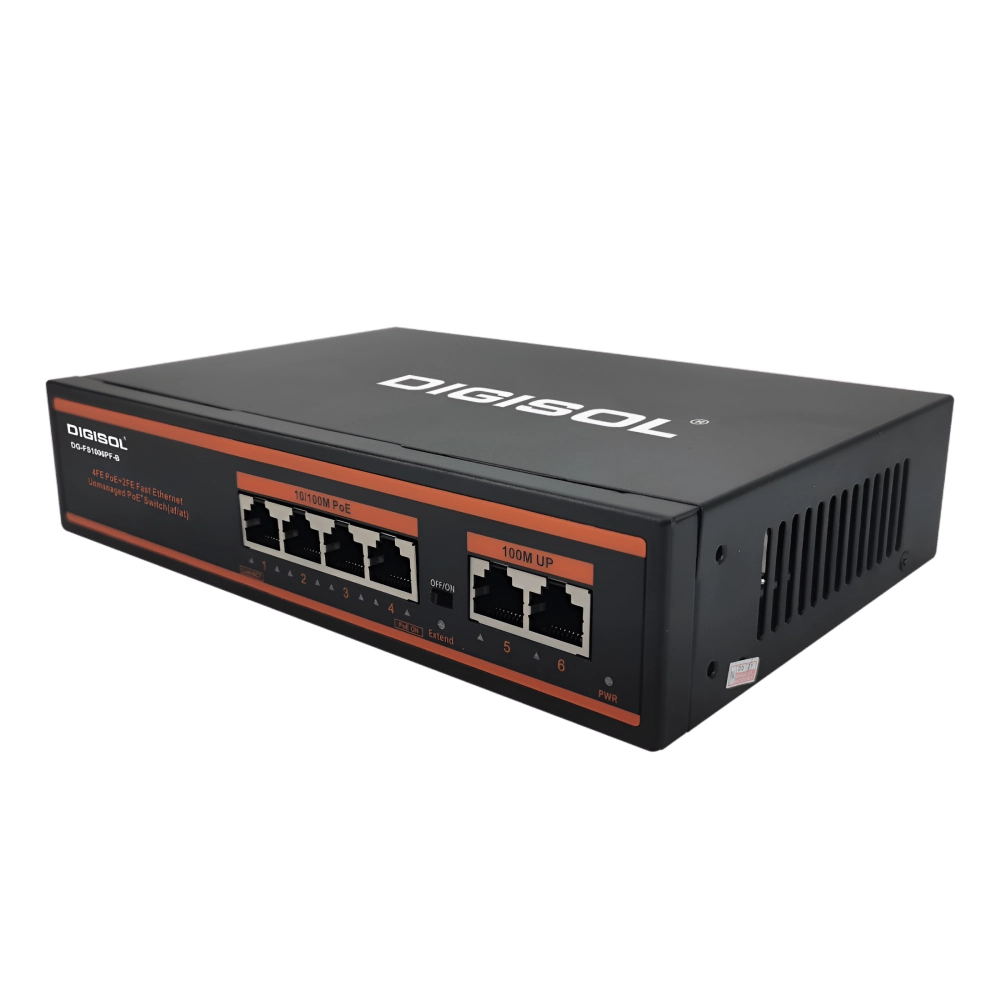 Digisol Poe Switch 4 Port (4FE + 2FE Port) DG-FS1006PF-B view 2